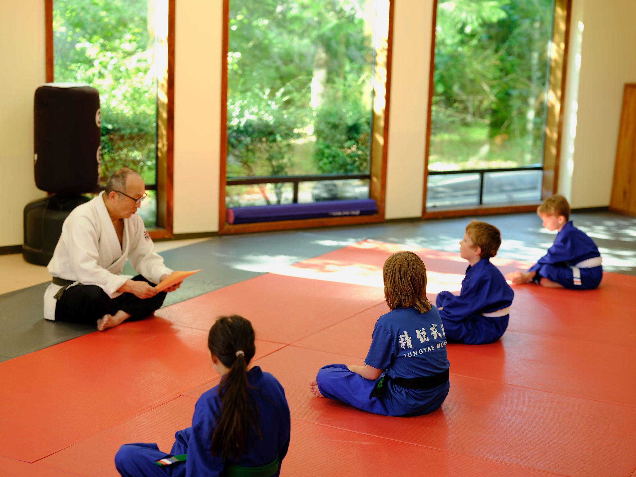 Master Kim with his students in the dojang